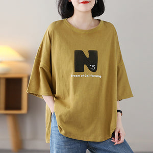 Áo T-shirt ngắn tay cổ tròn in chữ N - NU8614