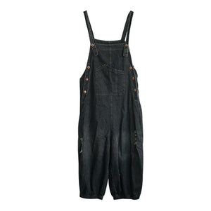 Quần baggy yếm denim retro túi kiểu sờn - NU6618