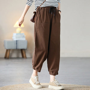 Quần baggy lưng thun dây rút gấu túm hai túi ngang - NU7582