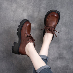 Giày da oxford retro đế cao cột dây - OD0845