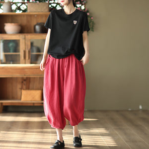 Quần baggy linen lưng thun túi tròn - NU5589