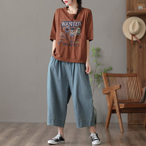 Quần baggy denim ống suông cạp cao hai túi chéo - NU7102