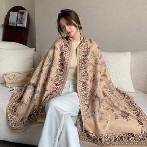 Khăn quàng cashmere hoa văn thiên nhiên - NU7800