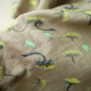 Áo sơ mi linen ngắn tay cổ pipi in hoa cúc khuy sau - NU5992
