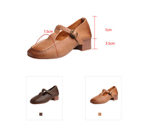 Giày da retro để cao quai cài  - OD0637