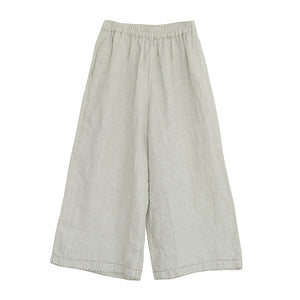Quần baggy linen lưng thun ống rộng may chỉ nổi - NU7694