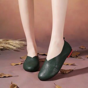 Giày da retro Morigirl đế bệt - NU4814