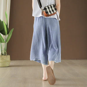 Quần baggy denim ống rộng dây rút - NU5442