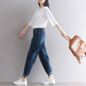 Quần baggy denim một màu túi kiểu - NU2108 - kamaka.vn - thời trang nhật