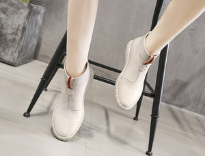 Giày da retro trơn cao cổ - NU4561