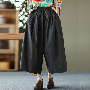 Quần baggy lưng thun ống rộng ba khuy kiểu - NU6772
