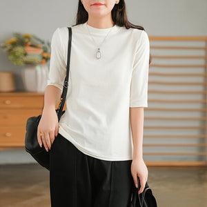 Áo T-shirt ngắn tay cổ tròn một màu - NU7618