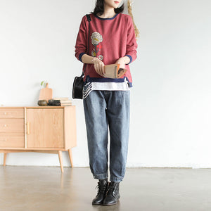 Quần baggy denim một màu lưng thun khuy gấu - NU3421 - kamaka.vn - thời trang nhật