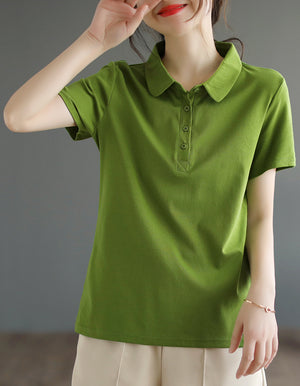 Áo T-shirt ngắn tay cổ pipi 4 khuy - NU8427