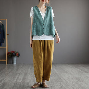 Áo khoác vest gile linen hai túi - NU7130