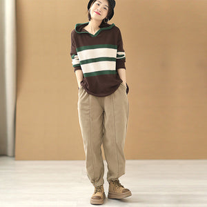 Áo len hoodies dài tay kẻ sọc ngang - NU7879