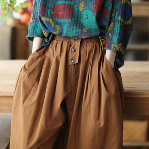 Quần baggy lưng thun ống rộng ba khuy kiểu - NU6772