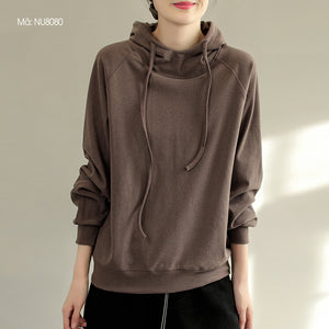 Áo hoodies bông nhung dài tay một màu - NU8077