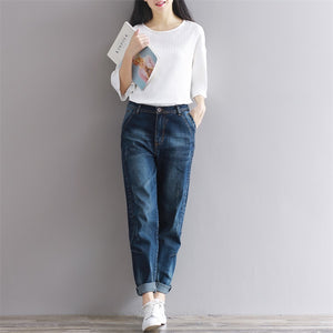 Quần baggy denim một màu túi kiểu - NU2108 - kamaka.vn - thời trang nhật