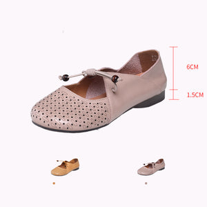 Giày da retro đục lỗ dây rút khuy gỗ - NU5647