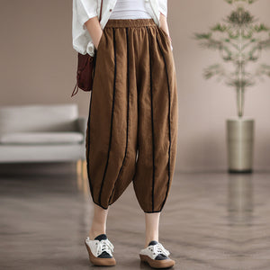 Quần baggy linen lưng thun may đường sọc - NU7293