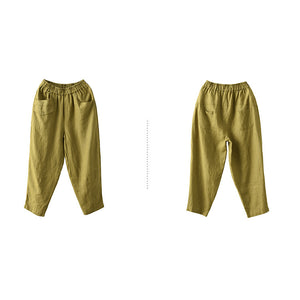 Quần baggy linen lưng thun ba túi kiểu - NU7250