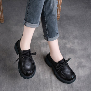 Giày da oxford retro đế cao cột dây - OD0845