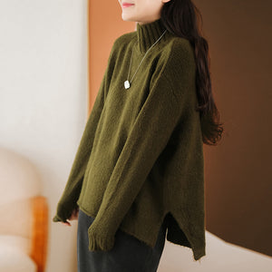 Áo len dài tay cổ lọ vạt kiểu mullet - NU7969