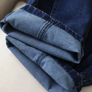 Quần baggy yếm denim gấu bo túi chéo - NU8225