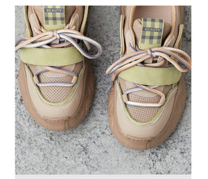 Giày da retro Sneaker quai dán để cao - OD1362