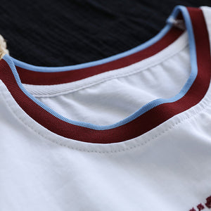 Áo T-shirt ngắn tay cổ tròn thêu hoa văn trừu tượng - NU8351