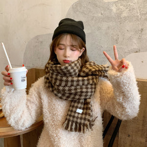 Khăn quàng len cashmere kẻ sọc ngôi sao - NU7799