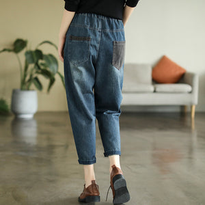 Quần baggy denim retro thêu dấu mũi tên - NU8207