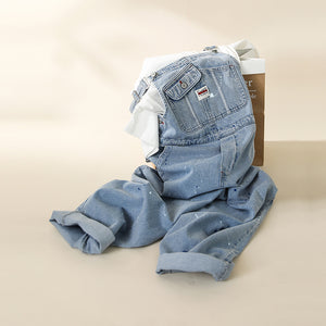 Quần baggy yếm denim kiểu vẩy sơn - NU8308