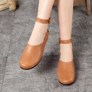 Giày da retro Morigirl dây cài - NU4812