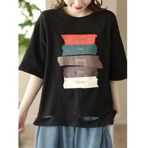 Áo T-shirt ngắn tay cổ tròn in note màu - NU8529