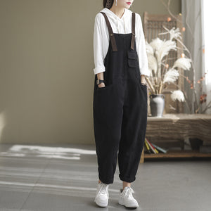 Quần baggy yếm denim một túi nhỏ - NU6934