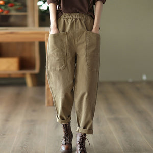 Quần baggy retro lưng thun hai túi lớn - NU7816