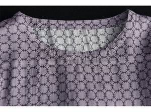 Áo T-shirt linen ngắn tay cổ tròn in những vòng tròn - NU7546