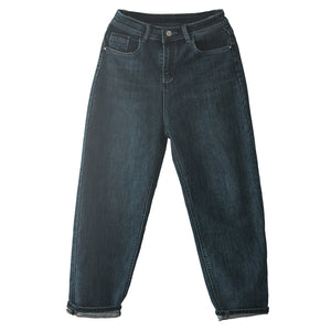 Quần baggy denim ống suông hai túi chéo retro - NU6440