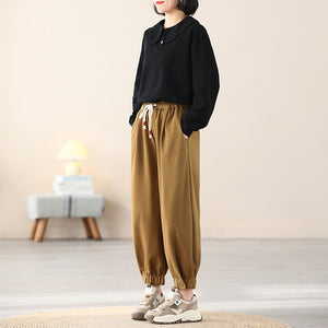 Quần baggy lưng thun có dây rút bo ống khuy cài - NU8253