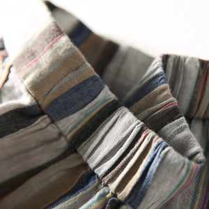 Quần baggy linen kẻ sọc ống rộng - NU5382
