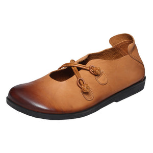 Giày da retro dây chéo đế đơn - NU4275