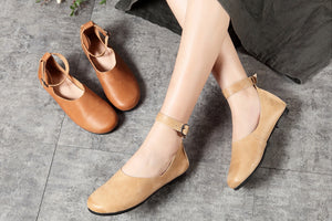 Giày da retro Morigirl dây cài - NU4812