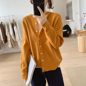 Áo khoác cardigan len dệt kim dài tay cổ tròn - NU7818
