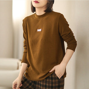 Áo T-shirt dài tay cổ đứng một màu - NU7926