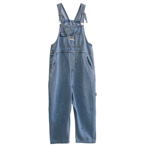 Quần baggy yếm denim kiểu vẩy sơn - NU8308