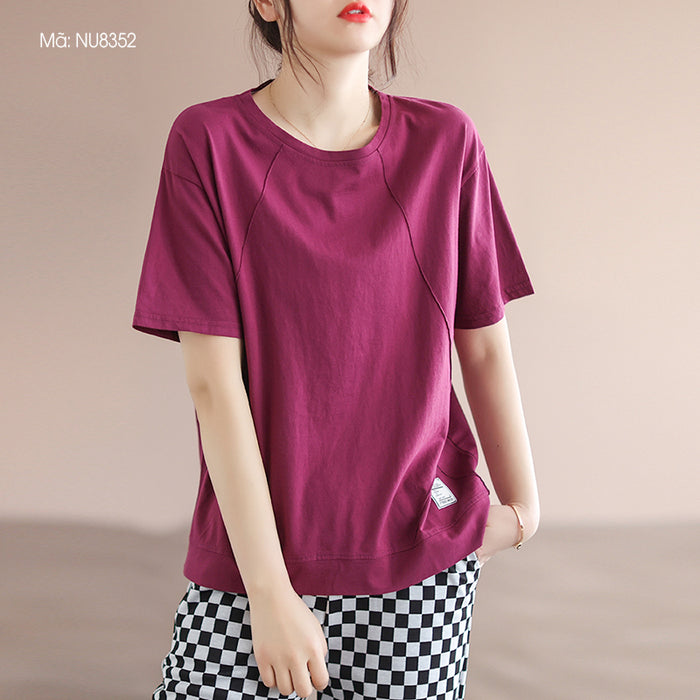 Áo T-shirt ngắn tay cổ tròn một màu - NU8352