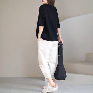 Quần baggy lưng thun một khuy cài ống túm xếp ly - NU7404