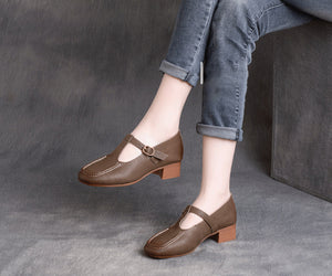 Giày da retro để cao quai cài  - OD0637